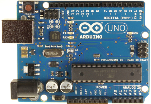 The Arduino Uno (rev3) board